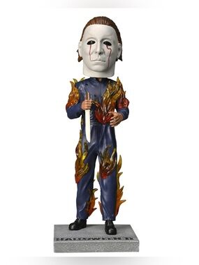 NIB Michael Myers On Fire Halloween 2 Bobblehead Horror Figure